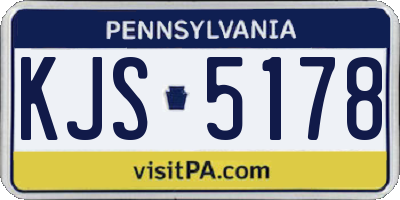 PA license plate KJS5178