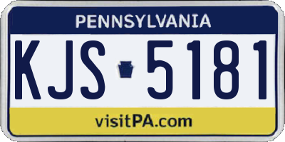 PA license plate KJS5181