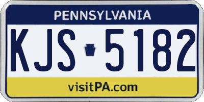 PA license plate KJS5182
