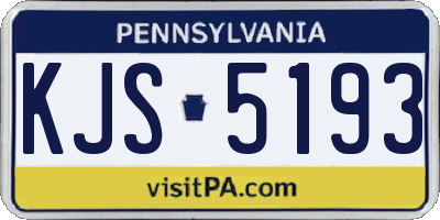 PA license plate KJS5193