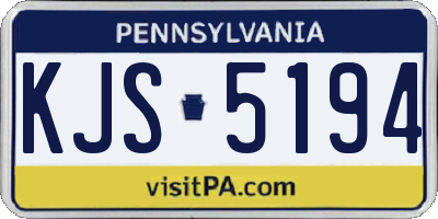 PA license plate KJS5194