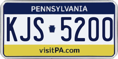 PA license plate KJS5200