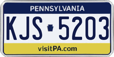 PA license plate KJS5203