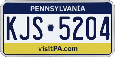 PA license plate KJS5204