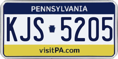 PA license plate KJS5205