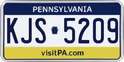 PA license plate KJS5209