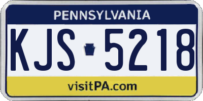 PA license plate KJS5218