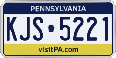 PA license plate KJS5221