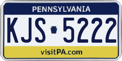 PA license plate KJS5222