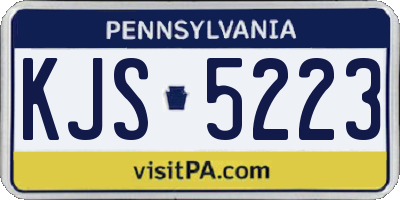 PA license plate KJS5223