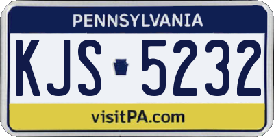 PA license plate KJS5232