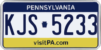 PA license plate KJS5233