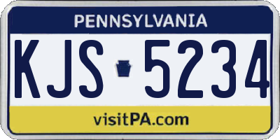 PA license plate KJS5234