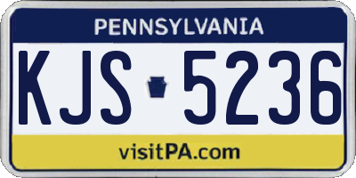 PA license plate KJS5236