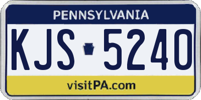 PA license plate KJS5240