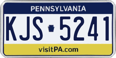 PA license plate KJS5241
