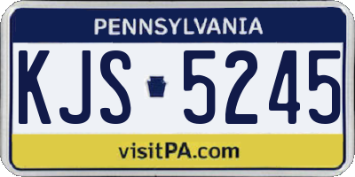 PA license plate KJS5245