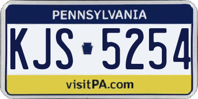 PA license plate KJS5254