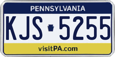 PA license plate KJS5255