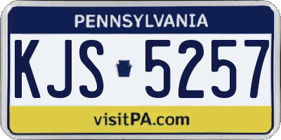 PA license plate KJS5257