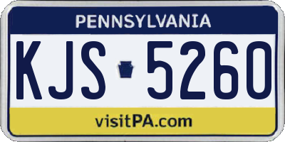 PA license plate KJS5260