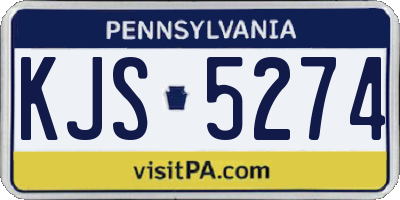 PA license plate KJS5274