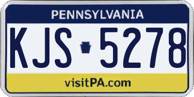 PA license plate KJS5278