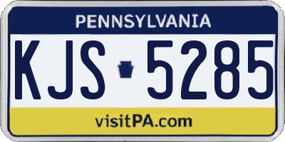 PA license plate KJS5285