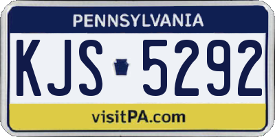 PA license plate KJS5292