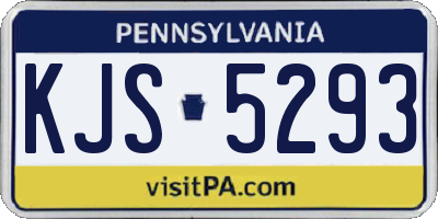 PA license plate KJS5293