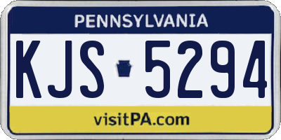 PA license plate KJS5294
