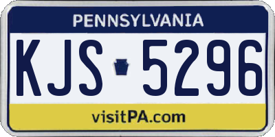 PA license plate KJS5296