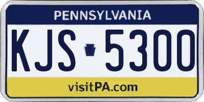 PA license plate KJS5300