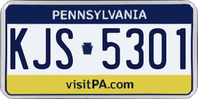 PA license plate KJS5301