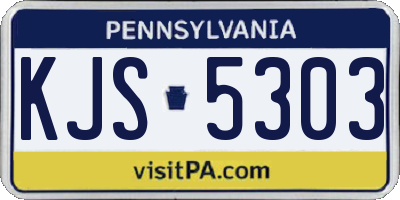 PA license plate KJS5303