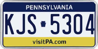 PA license plate KJS5304