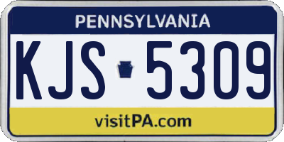PA license plate KJS5309