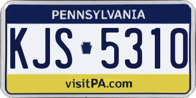 PA license plate KJS5310