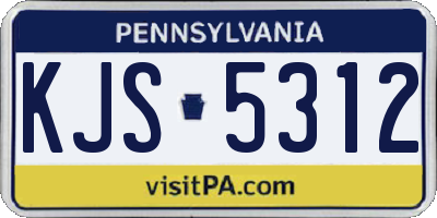 PA license plate KJS5312