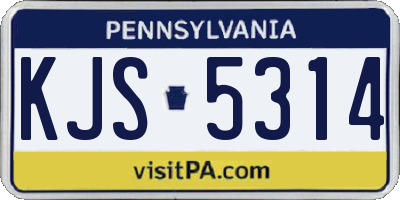 PA license plate KJS5314