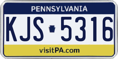 PA license plate KJS5316