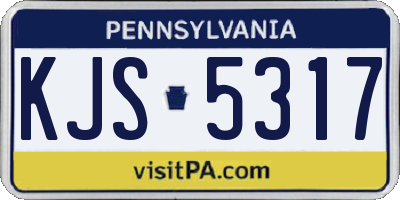 PA license plate KJS5317