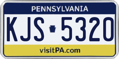 PA license plate KJS5320