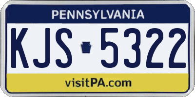 PA license plate KJS5322