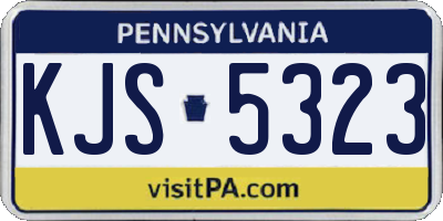PA license plate KJS5323