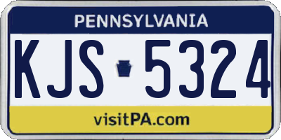 PA license plate KJS5324
