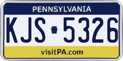 PA license plate KJS5326