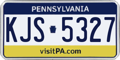 PA license plate KJS5327