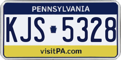 PA license plate KJS5328