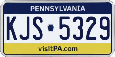 PA license plate KJS5329